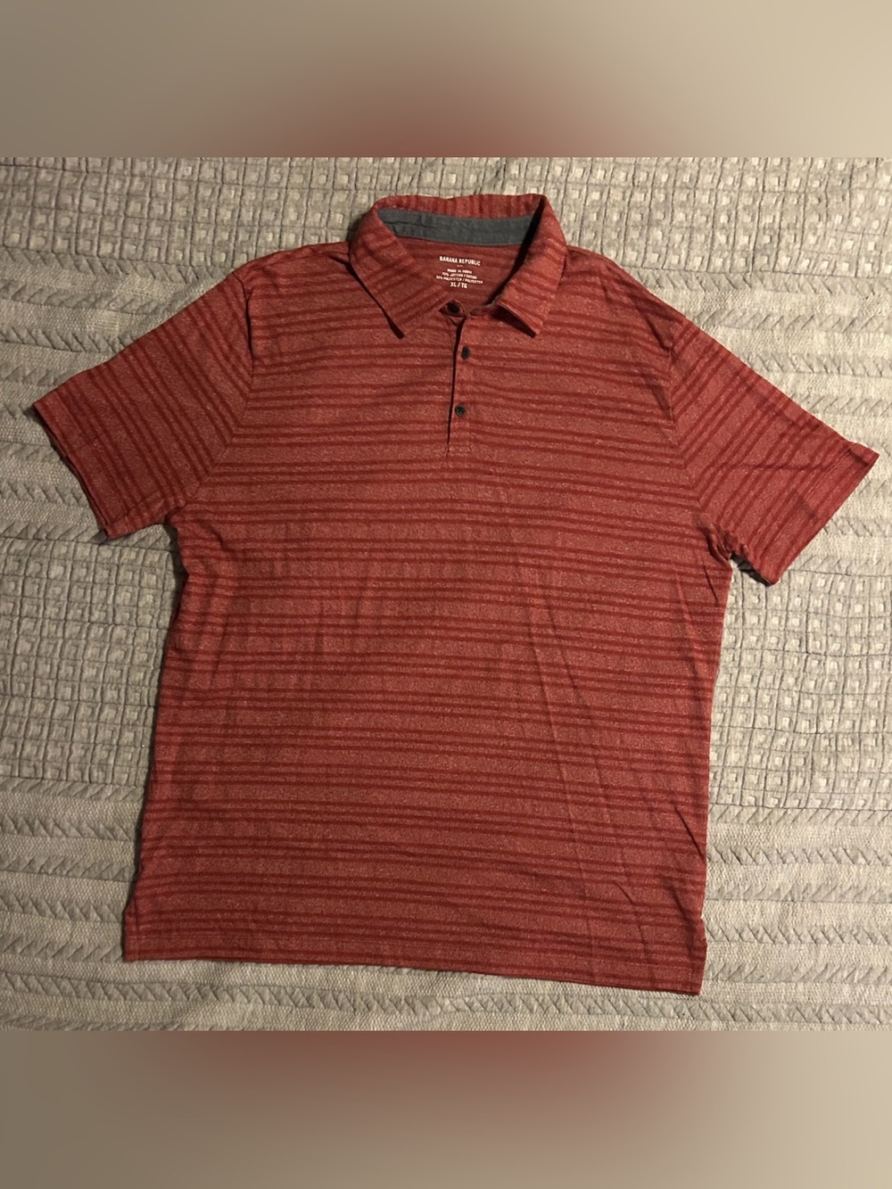 Banana Republic Men's Brick Red Heathered Stripe Polo